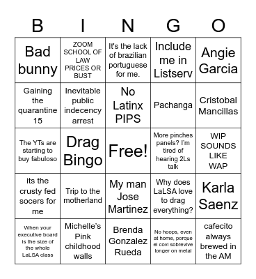 Nicole's Bingo Board Bingo Card