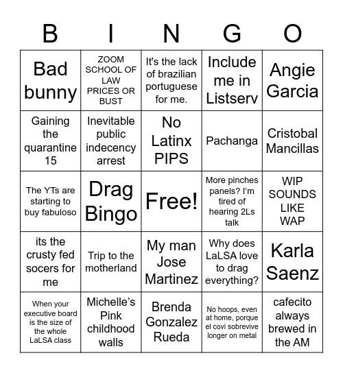 Nicole's Bingo Board Bingo Card