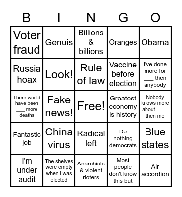 DIPSHIT DON Bingo Card