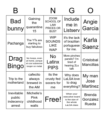 Nicole's Bingo Board Bingo Card