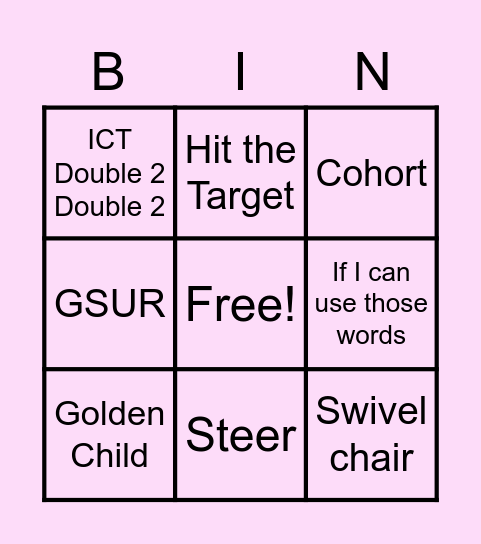 Teena Buzz Word Bingo Card