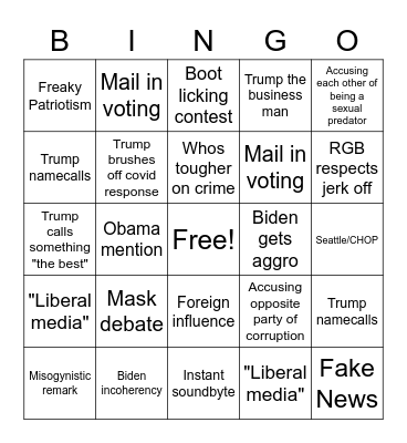 The Collapse of the United States LIVE!!! Bingo Card