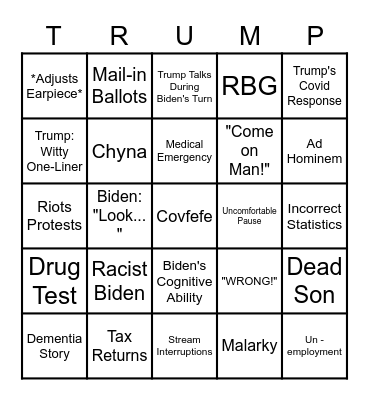 Debate Bingo Card