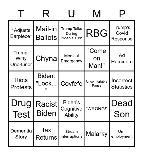 Debate Bingo Card