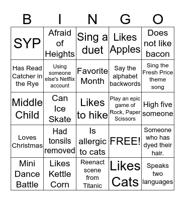 Human Bingo Card