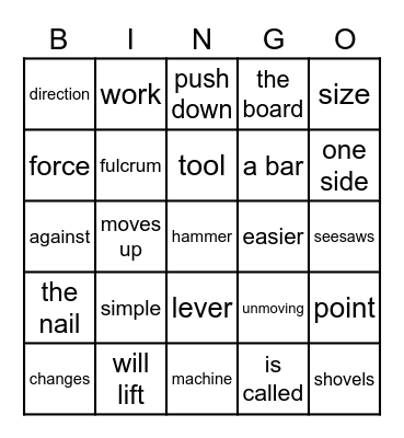 Lesson 3 Bingo Card