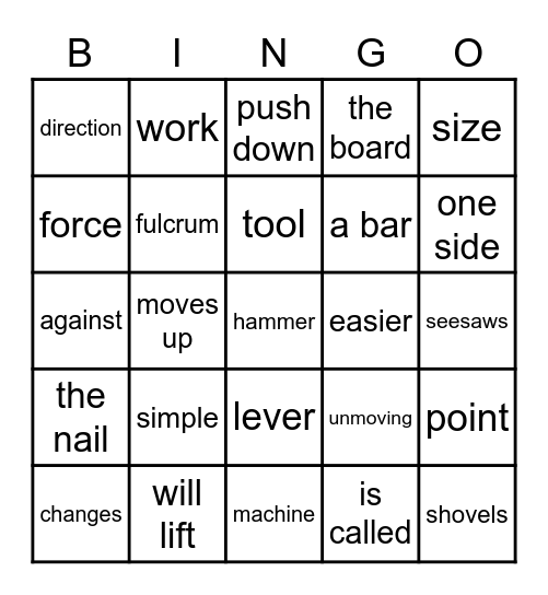 Lesson 3 Bingo Card