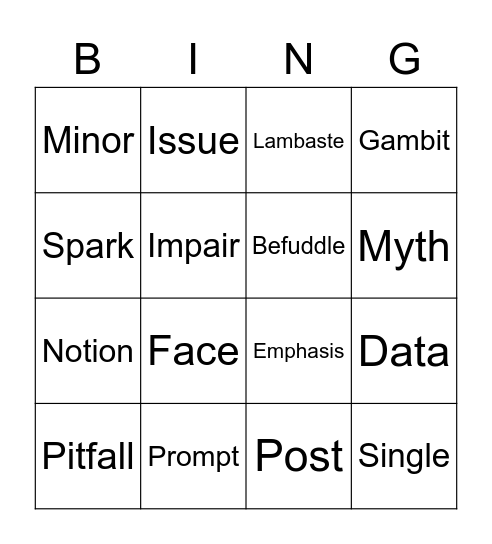 Shevanya 12 ipa 3 Bingo Card