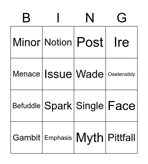 Hafizh Rachmadi Bingo Card