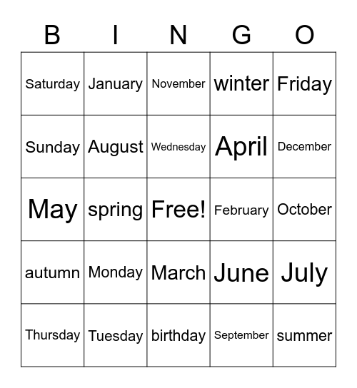 Bingo Card