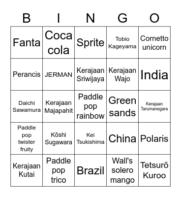 JOEY'S Bingo Card