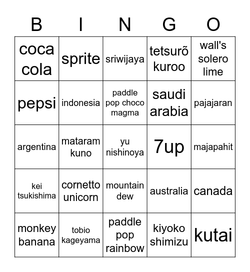 tamie's bingo! Bingo Card