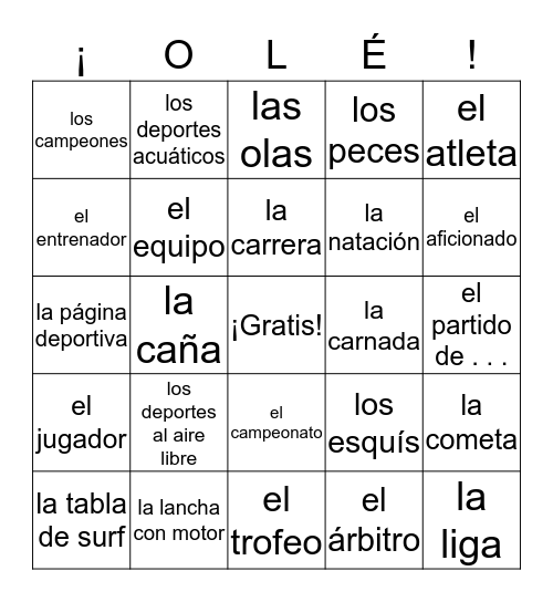 Español 4 - Unidad 2 - Listas 1, 2, 3, 4 Bingo Card