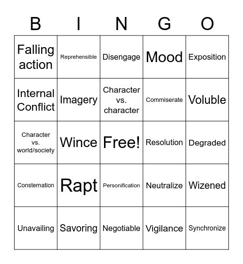 Choices and Consequences Bingo Card