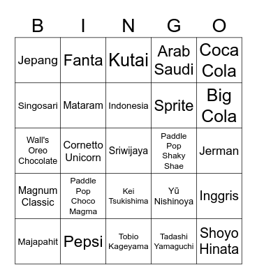 Ndog Bingo Card