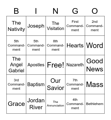 BIBLE BINGO Card