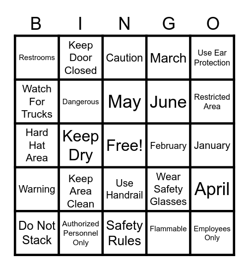 Edmark Job And Work Words Bingo Card