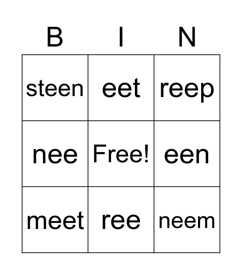 ee Bingo Card