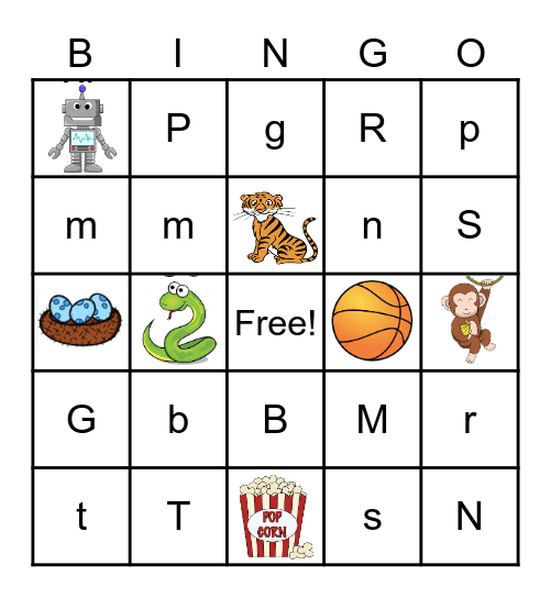 Letter and Sounds Bingo Card