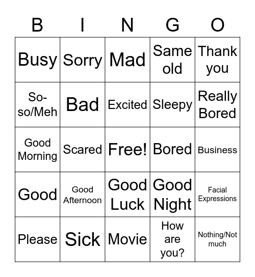 Unit 1 part 1 Bingo Card