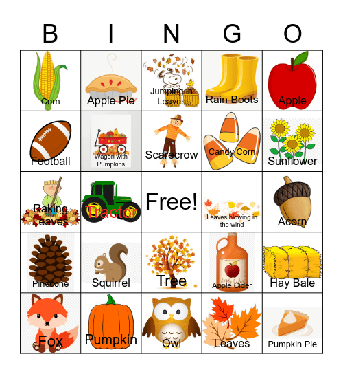 FALL Bingo Bingo Card