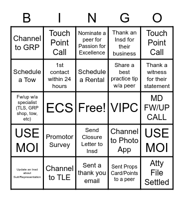 CUSTOMER SERVICE WEEK 2020 Bingo Card