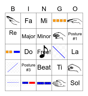 6th Grade Choir Bingo Card