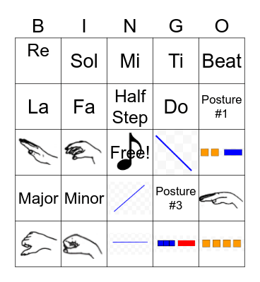 7th Grade Choir Bingo Card