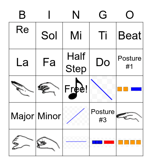 7th Grade Choir Bingo Card