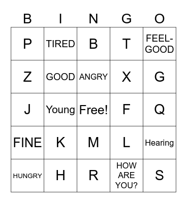 ASL 1 Unit 1 Bingo Card