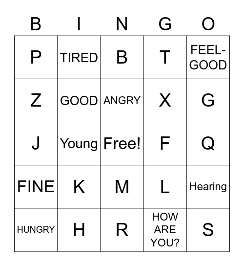 ASL 1 Unit 1 Bingo Card