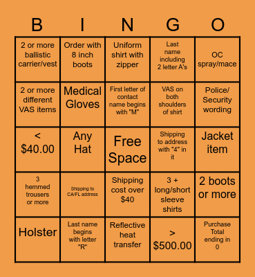 Customer Service Week Bingo Card