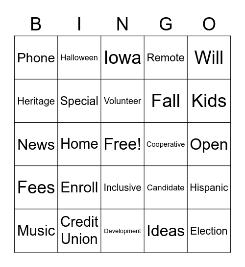 ALL EMPLOYEE CALL BINGO Card