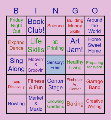 Imagine!'s Community Services Bingo! Bingo Card