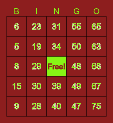 It's BINGO time! Bingo Card