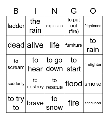 Spanish 3 Unit 2 Vocab Bingo Card