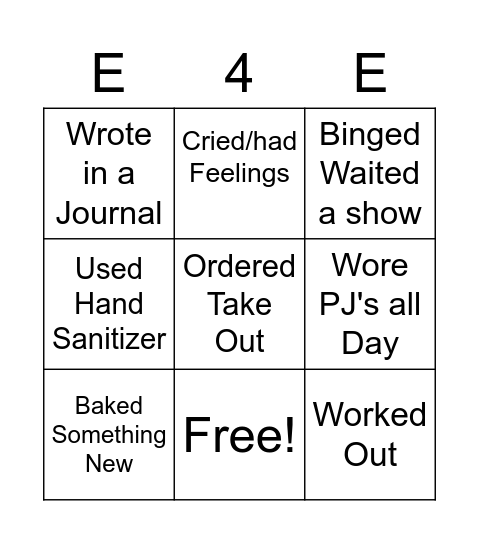 E4E Bingo Card