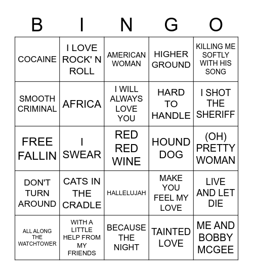 FAMOUS COVERS Bingo Card