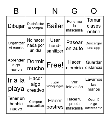 Romper Hielo: Distanciamiento Social Bingo Card