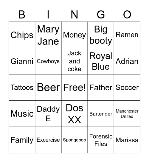 EDGAR's BIRTHDAY BINGO Card