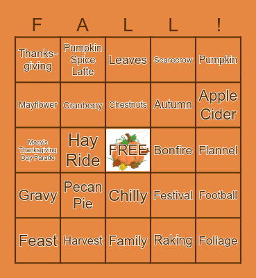 Fall Bingo Card