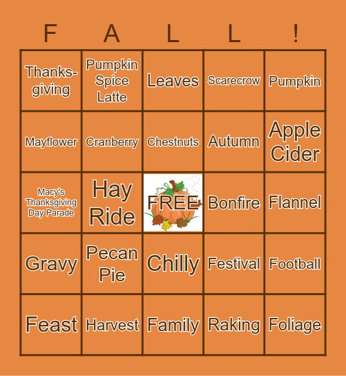 Fall Bingo Card