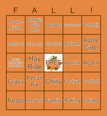 Fall Bingo Card