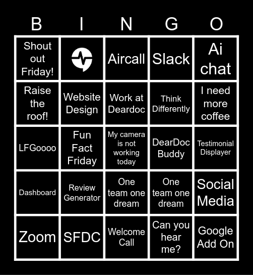 DearDoc Bingo Card