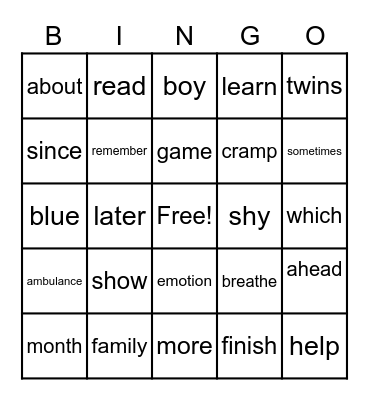 Sign Language Review Bingo Card