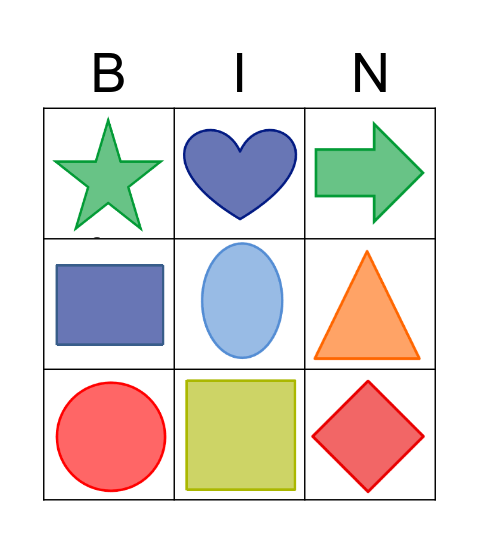 Shapes Bingo Card