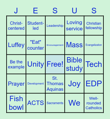 Fall Retreat Bingo Card