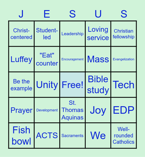 Fall Retreat Bingo Card