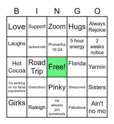 Girk Bingo! Bingo Card