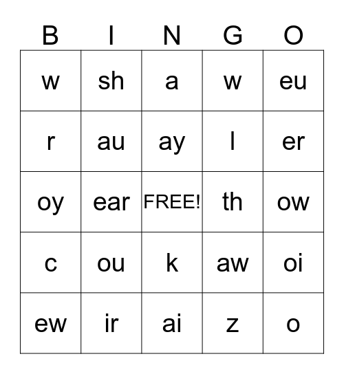 PHONOGRAM BINGO Card